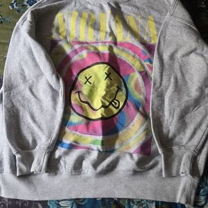 Nirvana Gray Sweater with Graphic Design